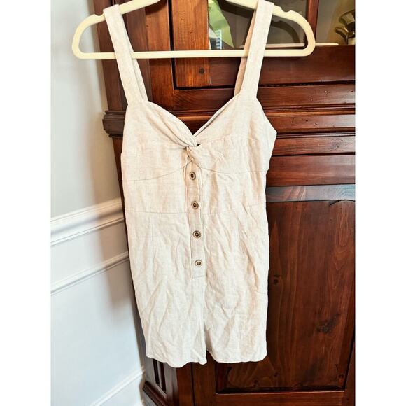 Women's Promesa Linen Blend Romper Oatmeal Beige Size small NWT - Picture 3 of 11